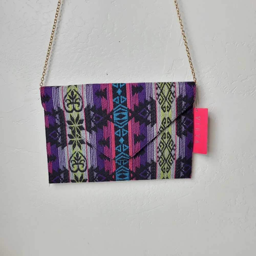 Vieta Colorful Tribal Boho Envelope Clutch Purse
